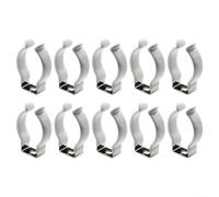 Eawfgtuw Lot de 10 clips de support de lampe en acier inoxydable avec isolation en caoutchouc pour ampoules fluorescentes linéaires T8 T12 en forme de U, accessoires de fixation sécurisés