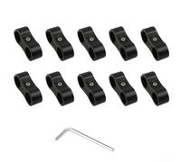 Eawfgtuw Lot de 10 colliers de serrage AN4-AN10 pour tuyau d'huile automobile - Support de montage fixe à double trou - En alliage d'aluminium - Séparateur de tuyau de carburant avec (AN6)