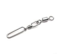Eawfgtuw Lot de 10 émerillons de pêche à la ligne longue avec émerillon à roulement et connecteur de verrouillage, matériel de pêche en mer en acier inoxydable pour leurres souples appâts durs