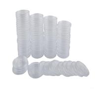 Eawfgtuw Lot de 100 boîtes de rangement rondes en plastique transparent de 38 mm pour pièces de monnaie commémoratives et fournitures de protection des devises
