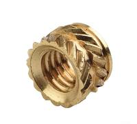 Eawfgtuw Lot de 100 écrous auto-serrants pour insert fileté, filetage interne en laiton, moletés pour matériel thermofusible, haute résistance et (8 x 6)