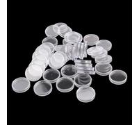 Eawfgtuw Lot de 100 étuis à monnaie en plastique transparent - 28 mm de diamètre intérieur pour collection de pièces, fournitures numismatiques, protection des devises, ensemble de supports pour