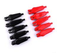 Eawfgtuw Lot de 2/4/10/20/40 pinces 20 A avec gaine isolée en PVC pour câbles électriques Testeurs de tension 80 mm Rouge et noir