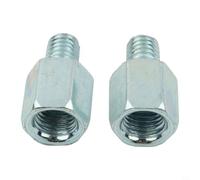 Eawfgtuw Lot de 2 adaptateurs de rétroviseurs de moto et scooter, 10 mm femelle dans le sens des aiguilles d'une montre vers 8 mm mâle dans le sens des aiguilles d'une montre, ensemble chromé