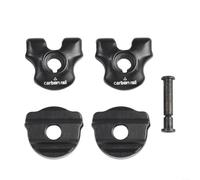 Eawfgtuw Lot de 2 colliers de serrage pour tige de selle en carbone, 7 x 9 mm ovale et 7 x 7 mm rond en acier, noir pour tige de selle de vélo avec boulons, lot de 2 (7 x 9 mm)