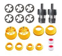 Eawfgtuw Lot de 2 enfile-tubes en PVC avec ouvre-tuyau d'eau à 4 et 6 points, coupe-trou électrique et matrices pour perceuse électrique manuelle, pour plastique et métal durables