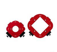 Eawfgtuw Lot de 2 gabarits de défonceuse en alliage d'aluminium avec guides de coupe d'angle R10-R50 pour le travail du bois, chanfrein à arc et façonnage des bords extérieurs intérieurs, rouge (SKU)