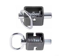 Eawfgtuw Lot de 2 loquets de porte de remorque robustes avec tube uni pour soudure, mécanisme de verrouillage de porte de sécurité pour rampe de remorques à benne basculante