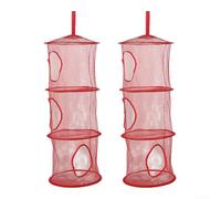 Eawfgtuw Lot de 2 paniers suspendus pliables à 3 étages pour jouets en | Design à trois niveaux, maximise l'espace vertical, idéal pour les petites pièces, garde les articles bien rangés
