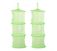 Eawfgtuw Lot de 2 paniers suspendus pliables à 3 étages pour jouets en | Design à trois niveaux, maximise l'espace vertical, idéal pour les petites pièces, garde les articles bien rangés