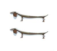 Eawfgtuw Lot de 2 porte-couverts en alliage de zinc argenté en forme de chien fauve pour table à manger, organiseur de cuisine compact 9 x 2,5 cm et 8 x 3 cm (chien)