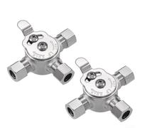 Eawfgtuw - Lot de 2 robinets mélangeurs thermostatiques en laiton de 0,95 cm pour eau chaude et froide, contrôle manuel sous évier avec finition chromée pour salle de bain de cuisine