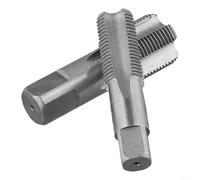 Eawfgtuw Lot de 2 tarauds pour tuyauterie, 5,1 cm et 1,9 cm pour filetage en acier NPT pour filetage endommagé de tuyauterie d'eau, argenté, compatible avec assortiment