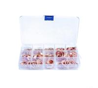 Eawfgtuw Lot de 280 rondelles plates en cuivre violet M5-20 pour usage industriel, automobile, domestique, emballé dans une boîte transparente avec