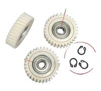 Eawfgtuw Lot de 3 engrenages spiralés en nylon à 31 dents - Diamètre extérieur : 12 mm - Engrenages en plastique blanc - Compatible avec roulement 608 pour moteur de véhicule électrique - Transmission