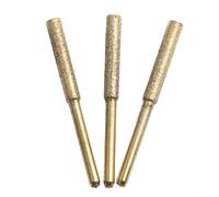 Eawfgtuw Lot de 3 pierres à aiguiser cylindriques revêtues pour tronçonneuse meuleuse de chaîne de tronçonneuse 4,0 mm, 4,8 mm, 5,5 mm, tige de 3 mm, pour affûtage de chaîne de scie électrique, métal