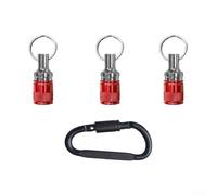 Eawfgtuw Lot de 3 porte-forets en métal de 6,35 mm compatibles avec tige SDS à dégagement rapide avec mousqueton pour outils électriques, tournevis, accessoires de tournevis, bleu rouge (rouge)