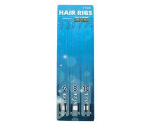 Eawfgtuw Lot de 30 bas de ligne sans ardillon pour pêche à la carpe, taille 6/8/10 avec tresse de 5,4 kg, matériel terminal en acier pour appâts de 14 à 16 mm, noir
