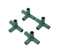 Eawfgtuw Lot de 4 adaptateurs de joints de poteau de serre - Connecteurs de structure en plastique pour étagères de jardin, cadres froids, meubles, raccords en plastique PP vert (E)