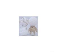 Eawfgtuw Lot de 4 boules de décoration de sapin de Noël en forme de diamant en peluche à suspendre à faire soi-même avec pompons faits à la main, texture velours, diamètre 8 cm, blanc