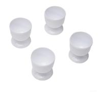 Eawfgtuw Lot de 4 coquetiers de cuisine en plastique blanc pour œufs durs et souples, support de service, vaisselle, récipient de salle à manger, usage familial, design élégant pour brunch