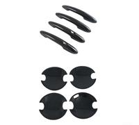 Eawfgtuw Lot de 4 garnitures de poignée de porte en fibre de carbone noire pour MINI Cooper S F65 F66 F67 2024 2025, kit de protection de bol extérieur ABS, finition brillante, pour une installation
