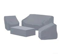 Eawfgtuw Lot de 4 housses de protection pour meubles d'extérieur - 210D - Étanche et anti-poussière - Gris - Comprend des housses de 76,2 x 76,2 x 81,3 cm, 114,3 x 33 x 63,5 cm, 142,2 x 76,2 x 76,2 cm