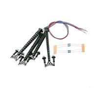 Eawfgtuw Lot de 4 lampes LED pour mât de chemin de fer à l'échelle N avec 3 V CC/AC, comprend des résistances pour connexion 12-16 V, métal