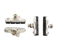 Eawfgtuw Lot de 4 patins de rechange pour étrier de frein de vélo avec support en alliage poli, caoutchouc + métal pour étrier de course