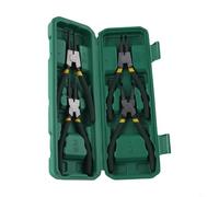 Eawfgtuw Lot de 4 pinces à anneau de 17,8 cm avec embouts droits coudés internes et externes pour outil de retrait de circlips, acier au carbone avec poignée antidérapante et étui de rangement