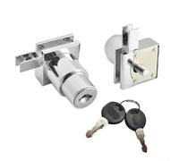 Eawfgtuw Lot de 4 serrures de porte coulissante en verre avec clés pour vitrines et terrariums, construction en alliage de zinc, s'adapte au verre de 5 à 8 mm, facile sans perçage (1 pièce)
