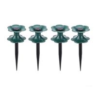 Eawfgtuw Lot de 4 supports de guidage de tuyau avec roue, protection de pelouse en plastique pour tuyau d'arrosage, enchevêtrements et dommages aux plantes, 25 x 9 x 9 cm, vert