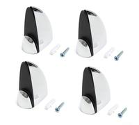 Eawfgtuw Lot de 4 supports de serrage pour étagère en verre, alliage de zinc chromé poli avec vis réglables et coussinets en caoutchouc, convient pour verre de 3 à 15 mm pour salle de bain