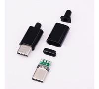 Eawfgtuw Lot de 5 câbles de soudure USB 3.1 type C mâle avec coque noire ou blanche (noir)