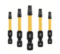 Eawfgtuw Lot de 5 embouts de tournevis Torx T25 avec pointe magnétique, tige hexagonale de 10,2 cm pour réparation automobile, électronique et domestique