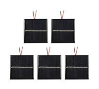Eawfgtuw Lot de 5 mini panneaux solaires 0,45 W 3 V Polysilicium époxy panneaux photovoltaïques avec fil 54 x 54 mm étanche pour le bricolage, le camping, le camping-car