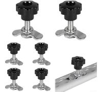 Eawfgtuw Lot de 6 connecteurs à vis pour rail M8 x 45 mm avec écrous autobloquants pour une fixation sécurisée sur les véhicules de transport, y compris les remorques et les camionnettes
