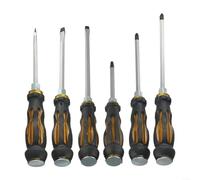 Eawfgtuw Lot de 6 tournevis magnétiques professionnels avec poignée en caoutchouc comprenant 3 tournevis à fente et 3 têtes pour réparation à domicile, atelier, bricolage