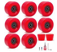 Eawfgtuw Lot de 8 roues de patins à roulettes de 58 mm avec roulements 608RS et butées d'orteils, roues de patins à roulettes en polyuréthane de dureté 82A pour patinage intérieur et extérieur, outils
