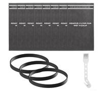 Eawfgtuw Lot de 8 sacs filtrants en tissu avec 3 bandes et brosse compatibles avec les modèles 9-38737 9-2,5 gallon Shop Vacs et Powerhead Bucket 9-17611, 17713, 9-12001