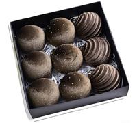 Eawfgtuw Lot de 9 décorations de Noël en velours à suspendre pour sapin de vacances avec diamants étincelants - Art moderne pour décoration d'intérieur - Blanc, bleu marine (E)