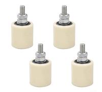 Eawfgtuw Lot de rouleaux de guidage pour portail coulissant - Roues enveloppées de nylon pour rails ronds d'angle en acier - Système de rail de porte de rechange (50 x 100)