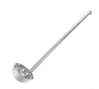 Eawfgtuw Louche à soupe en acier inoxydable avec long manche et indicateur de capacité, ustensile de cuisine résistant à la chaleur pour servir de la soupe, de la sauce, de la sauce (F)