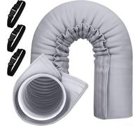 Eawfgtuw Manchon d'isolation portable pour tuyau de climatisation, couverture de rétention de la chaleur, 140 x 53 cm, matériau isolant à trois couches pour conduit d'échappement de climatiseur