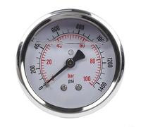 Eawfgtuw Manomètre hydraulique pneumatique 0-100 bar avec cadran de 60 mm en acier inoxydable rempli de glycérine M14 x 1,5 filetage industriel jauge à vide (0-100 bar)