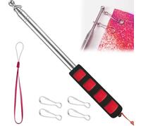 Eawfgtuw Mât télescopique en acier inoxydable de 2,5 m avec clip pour guide touristique et enseignement, bannière portable pour activités de plein air, antirouille (rouge)