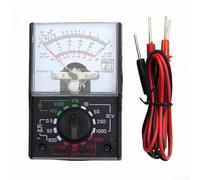 Eawfgtuw MF-110A Multimètre analogique DC/AC Tension Courant Résistance Mètre 1000V 500mA 1KΩ Mini Instrument de mesure électronique portable pour écoles d'ingénieurs