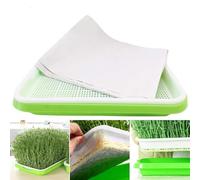 Eawfgtuw Microgreens Plateau de germination avec 10 feuilles de papier - Plateau de germination en plastique à 2 couches pour démarrer, cultiver - Jardiniers débutants et avancés