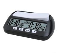 Eawfgtuw Minuteur d'échecs numérique de 7,6 cm avec grands boutons, horloge d'échecs de tournoi portable avec modes bonus et retard, boîtier en ABS pour jeux professionnels, noir (A)
