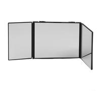 Eawfgtuw Miroir pliable à 360 degrés avec panneaux réglables pour coupe de cheveux, barbe et application de maquillage, design de voyage portable avec ABS robuste et verre (noir)